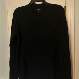 Simply Vera Vera Wang Black Crewneck Sweater with diagonal weave design